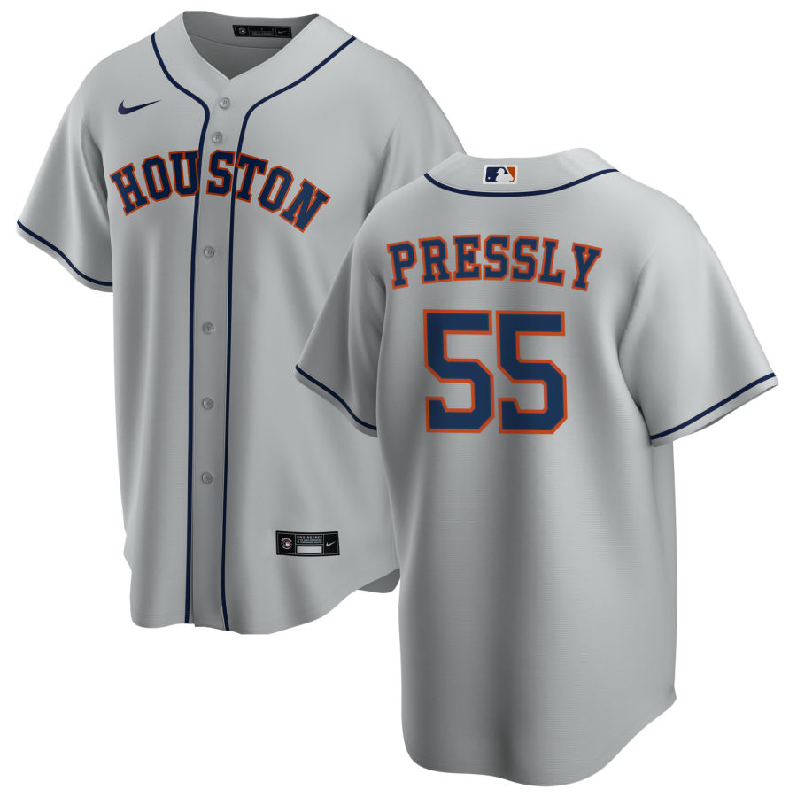 Nike Men #55 Ryan Pressly Houston Astros Baseball Jerseys Sale-Gray